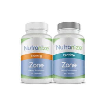 Nutranize  Zone Calcium Supplement, Magnesium Glycinate, Vitamin D3, K2 MK7, Methylfolate, Berberine, Chromium Picolinate, Cinnamon, Melatonin (60 Count of Both Bottles)