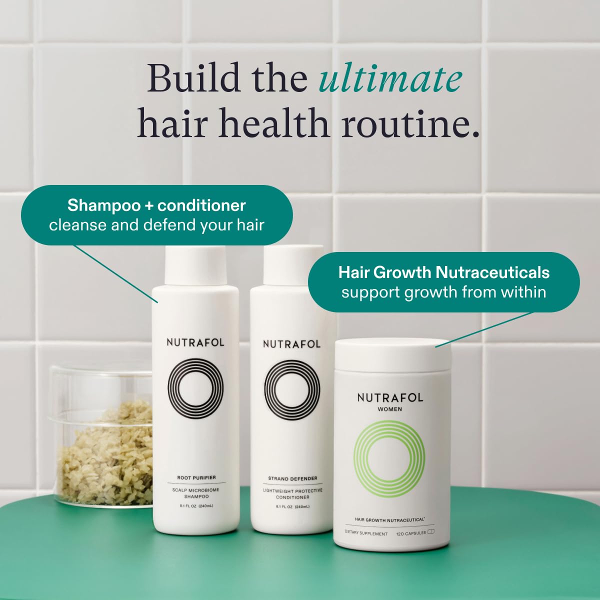 Nutrafol Women'S Hair Growth Supplements, Ages 18-44, Clinically Proven for Visibly Thicker and Stronger Hair, Dairy-Free, Soy-Free, Dermatologist Recommended - 1 Month Supply