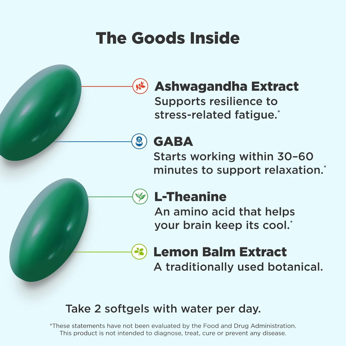 Ultra Strength Goodbye Stress Softgels, GABA, Ashwagandha, L-Theanine and Lemon Balm, Stress Relief Supplement - 60 Count