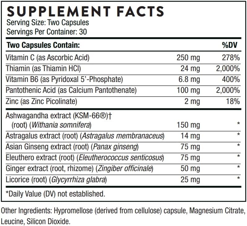 Stress Balance (Formerly Phytisone) - Adrenal Support Supplement with Vitamin C & Ashwagandha - Dairy-Free Health Support* - 60 Capsules - 30 Servings