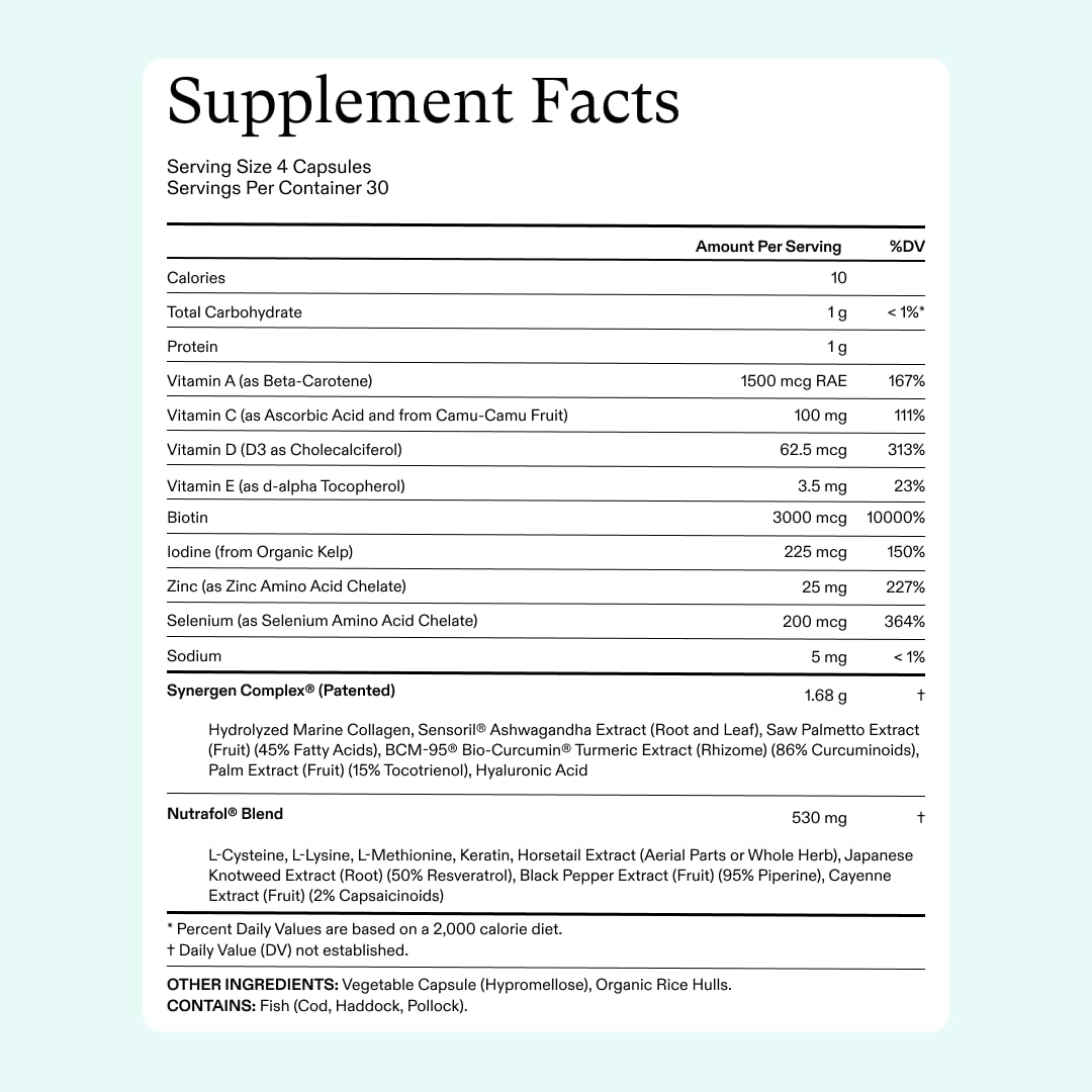 Nutrafol Women'S Hair Growth Supplements, Ages 18-44, Clinically Proven for Visibly Thicker and Stronger Hair, Dairy-Free, Soy-Free, Dermatologist Recommended - 1 Month Supply