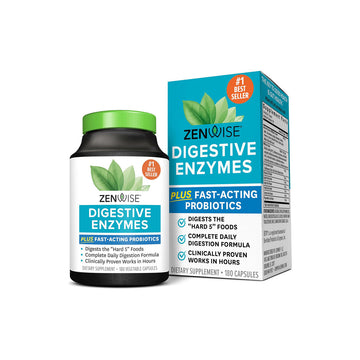 Zenwise  Digestive Enzymes and Bromelain for Gut Health - Probiotic Multi Enzymes with Prebiotics and Probiotics for Women and Men for Digestive Health and Bloating Relief for Digestion - 180 CT