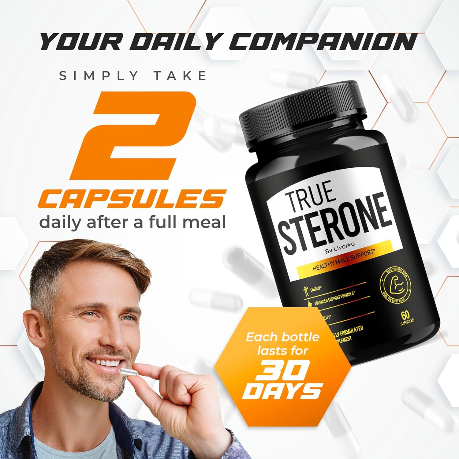 True Sterone Pills, Truesterone, True Sterone Pill, Pills True Sterone, True Sterone Vitamin Capsules, True Sterone Advanced Formula, True Sterone Reviews 60 Capsules for 1 Month