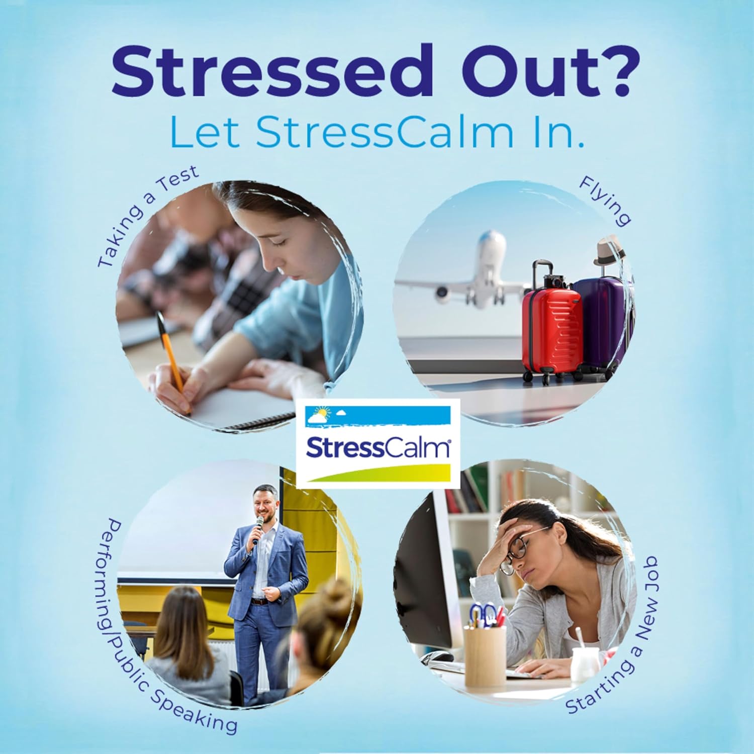 Stresscalm Tablets for Relief of Stress, Anxiousness, Nervousness, Irritability, and Fatigue - 60 Count