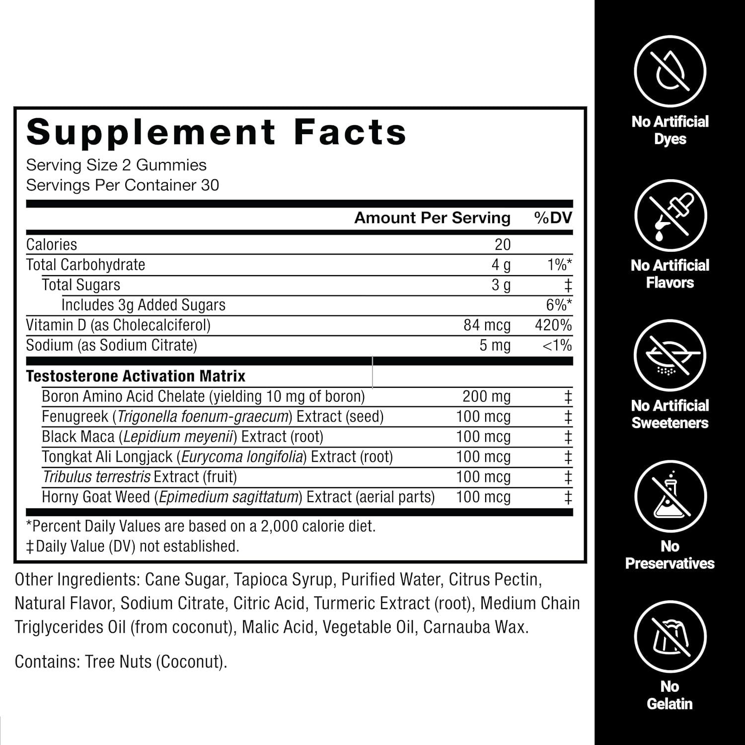 Test X180 Gummies Testosterone Booster for Men with Tongkat Ali, Horny Goat Weed, Tribulus Terrestris, Fenugreek, & Black Maca, Supplement Men, Berry Punch, 60 Gummies, 1-Pack