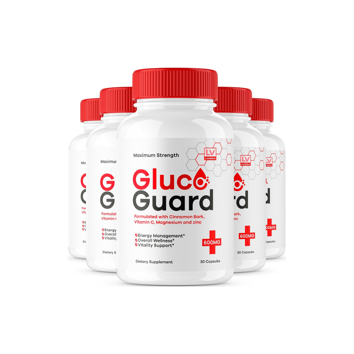 Gluco Guard Blood Support, Gluco Guard, Glucoguard Blood Support, Glucoguard Capsules, Glucoguard Natural Support Formula, Gluco Guard Supplement Premium Pills,150 Capsules for 5 Months -  5 Pack