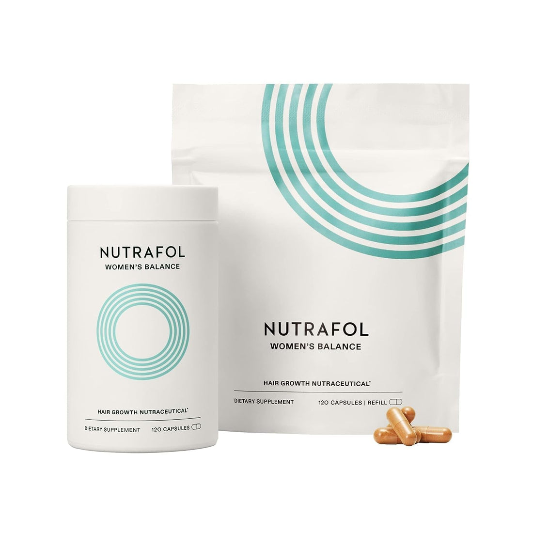 Nutrafol  Women'S Balance Hair Growth Supplements, Dermatologist Recommended, Ages 45 and Up, Clinically Proven for Visibly Thicker Hair and Scalp Coverage - 2 Month Supply, Pack of 2