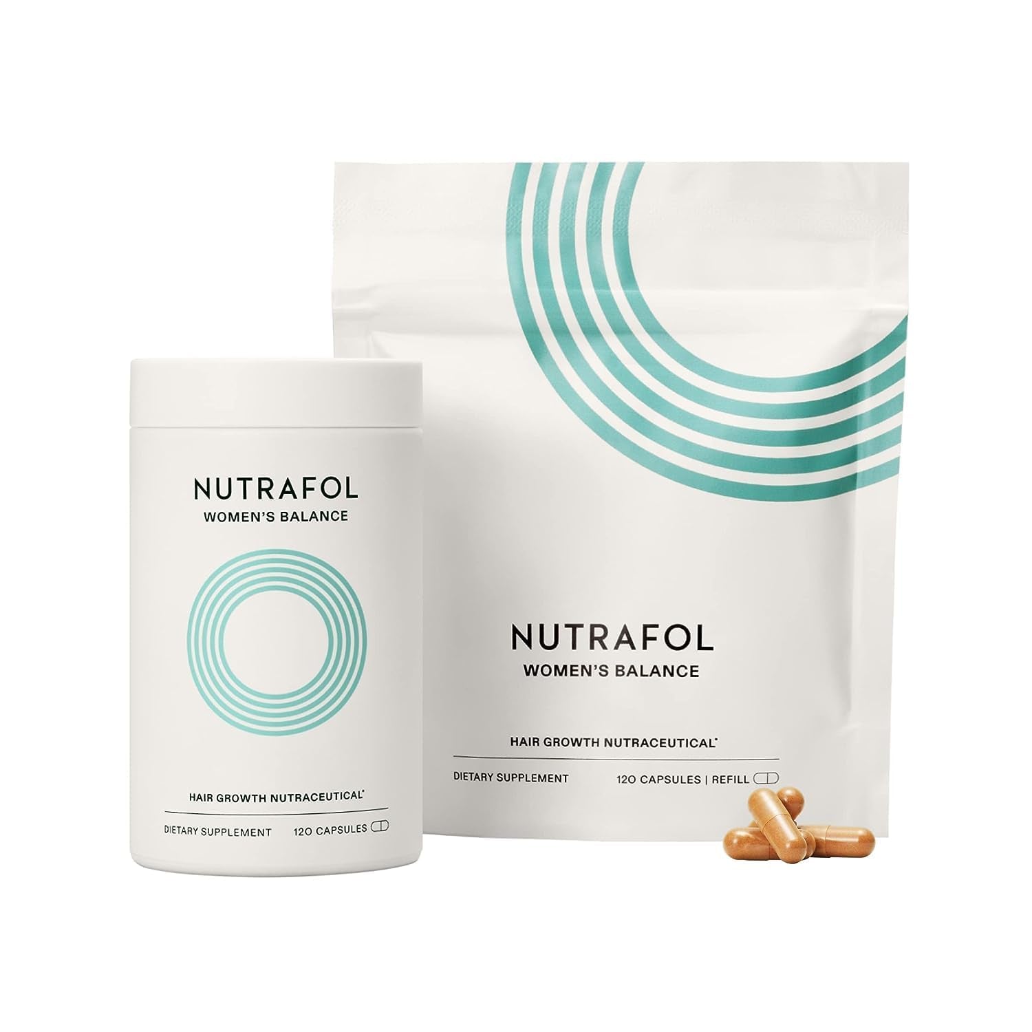 Nutrafol  Women'S Balance Hair Growth Supplements, Dermatologist Recommended, Ages 45 and Up, Clinically Proven for Visibly Thicker Hair and Scalp Coverage - 2 Month Supply, Pack of 2